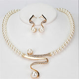 Pearl Necklace Earrings Set