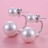 Double Pearl Statement Earrings