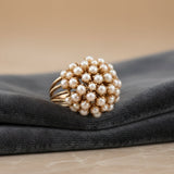 Elegant Inlaid Pearl Gold Ring