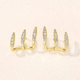 Elegant Rhinestone Three Claw Earrings