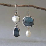 Graceful Blue Pearl Earrings