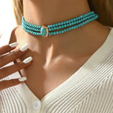 Elegant Vintage Turquoise Beaded Necklace
