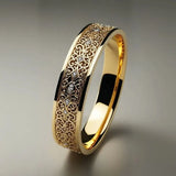 Exquisite Carved Diamond Inlaid Ring