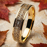 Exquisite Carved Diamond Inlaid Ring