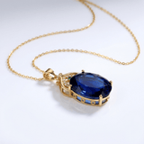 GOLD BLUE TOPAZ VINTAGE NECKLACE