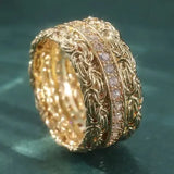 Gold Wide Inlaid Ring