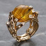 Golden Tree Branch Ring