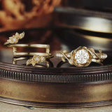 Golden Wrapped Flower Ring