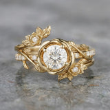 Golden Wrapped Flower Ring