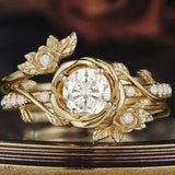 Golden Wrapped Flower Ring