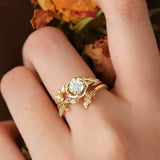 Golden Wrapped Flower Ring