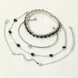 Green Gemstone Bracelet Set