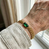 Emerald Bar Chain Bracelet