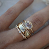 Lily - Vintage Gold and Zirconia Ring Set