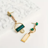 Emerald Geometry Earrings