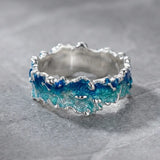 Irregular Blue Gradient Ring