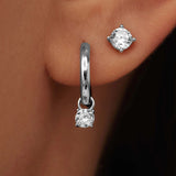 Larmes de Lune Stone Hoop Earrings