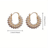 Layered Pearl Hoop Earrings