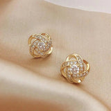 Zircon Knot Stud Earrings