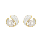 Luxury White Opal Earrings with Pearls in Gold