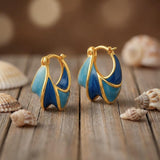 Morning Wave Enamel Earrings