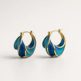 Morning Wave Enamel Earrings