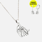 Hug Pendant Necklace with Bonus Earrings – Limited Time Offer