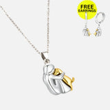 Hug Pendant Necklace with Bonus Earrings – Limited Time Offer
