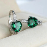 Lunar Green Heart Earrings