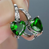 Lunar Green Heart Earrings