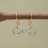 Vintage Gold and Silver Earrings with Cubic Zirconia