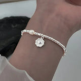 Bamboo Link Pearl Bracelet