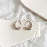 Oval Hoop Gold and Silver Earrings