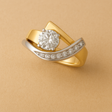 Radiance Irregular Gold and Silver Ring