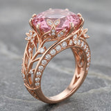 Rose Gold Flower Studded Diamond Ring
