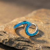 Sea Wave Ring in Opal and Silver