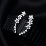 Sparkling Flower Drop Statement Earrings