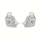 Silver and Gold Two-Tone Hug Earrings