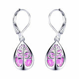 Silver Opal Tree Branch Earrings