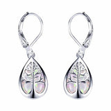 Silver Opal Tree Branch Earrings