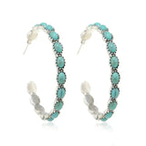 Vintage Bohemian Turquoise Circle Earrings