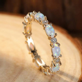 Vintage Gold Opal Eternity Ring