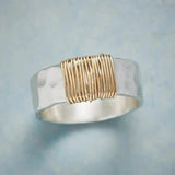 Golden Thread Silver Ring