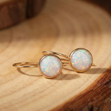 Vintage opal stone gold earrings