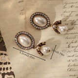 Vintage Pearl Frame Drop Earrings