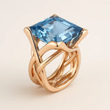 Vintage Gold Blue Gemstone Ring