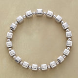 Vintage Silver Cubic Beads Bracelet