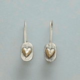 Two Tone Heart Drop Earrings