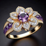 Vintage Sunflower Inlaid Ring